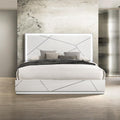 Modern White LED Queen Bed - Contemporary Design.