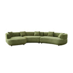 155.91 Inch Curved Modular Sofa with Pillows.