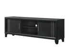Contemporary TV Stand with Open Shelves & Storage.