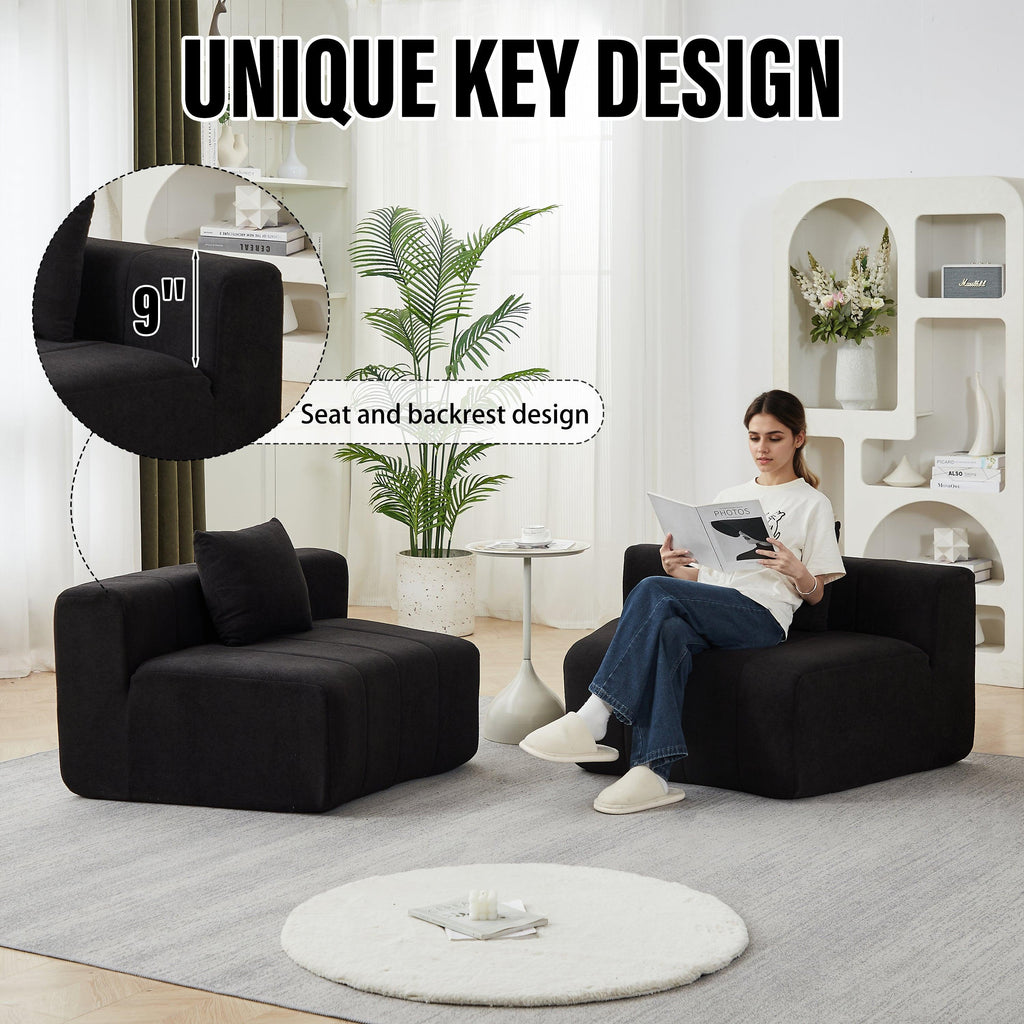 Chenille Curved Sectional Sofa with Pillows for Comfort.