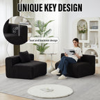 Chenille Curved Sectional Sofa with Pillows for Comfort.