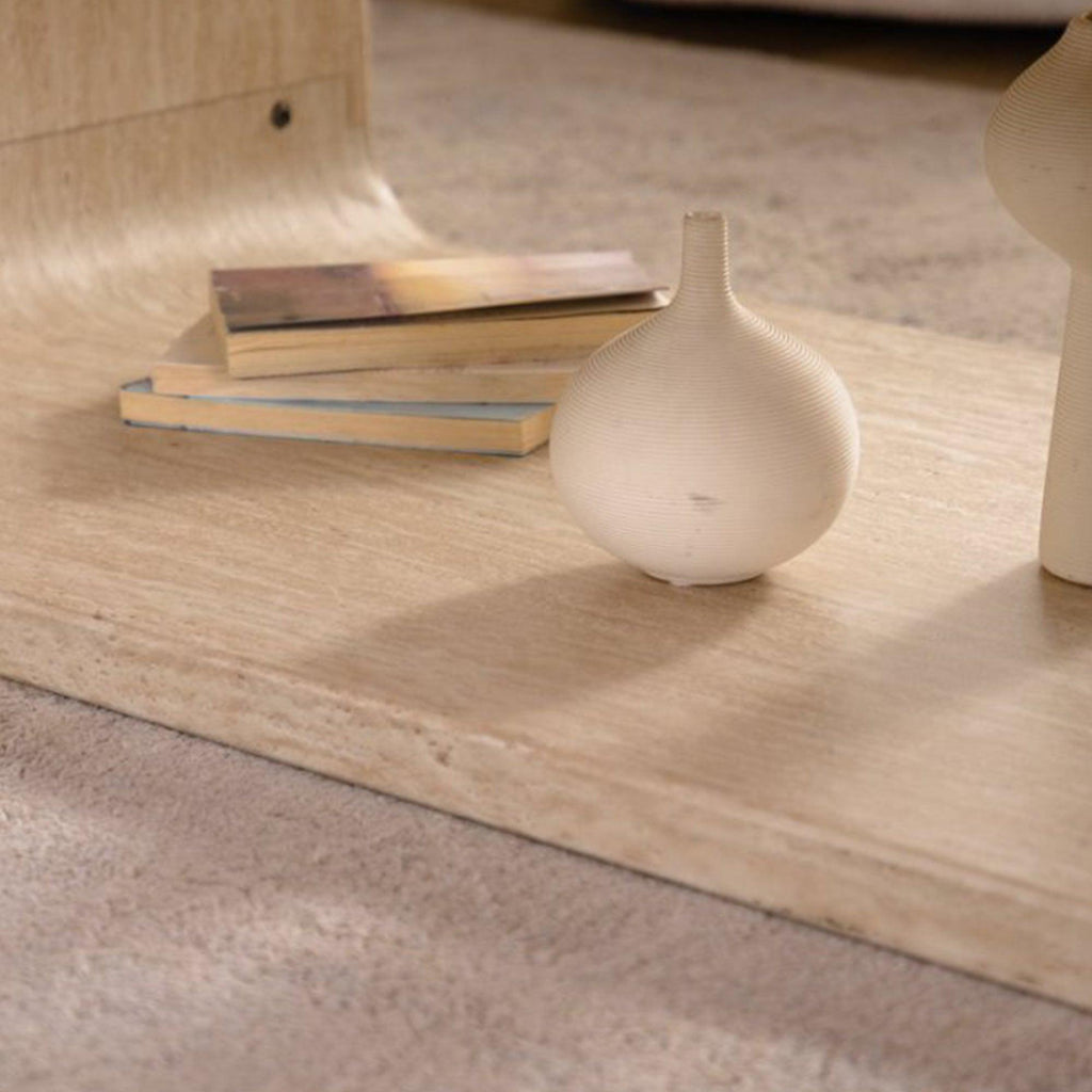 Modern Light Wood Coffee Table with Open Storage.