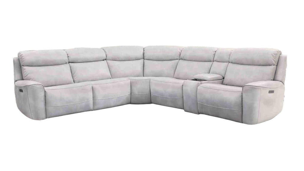 Power Reclining Sectional Sofa with Console & Wedge Chairs.