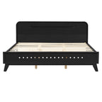 Black Queen Size Solid Wood Bed With No Box Spring.