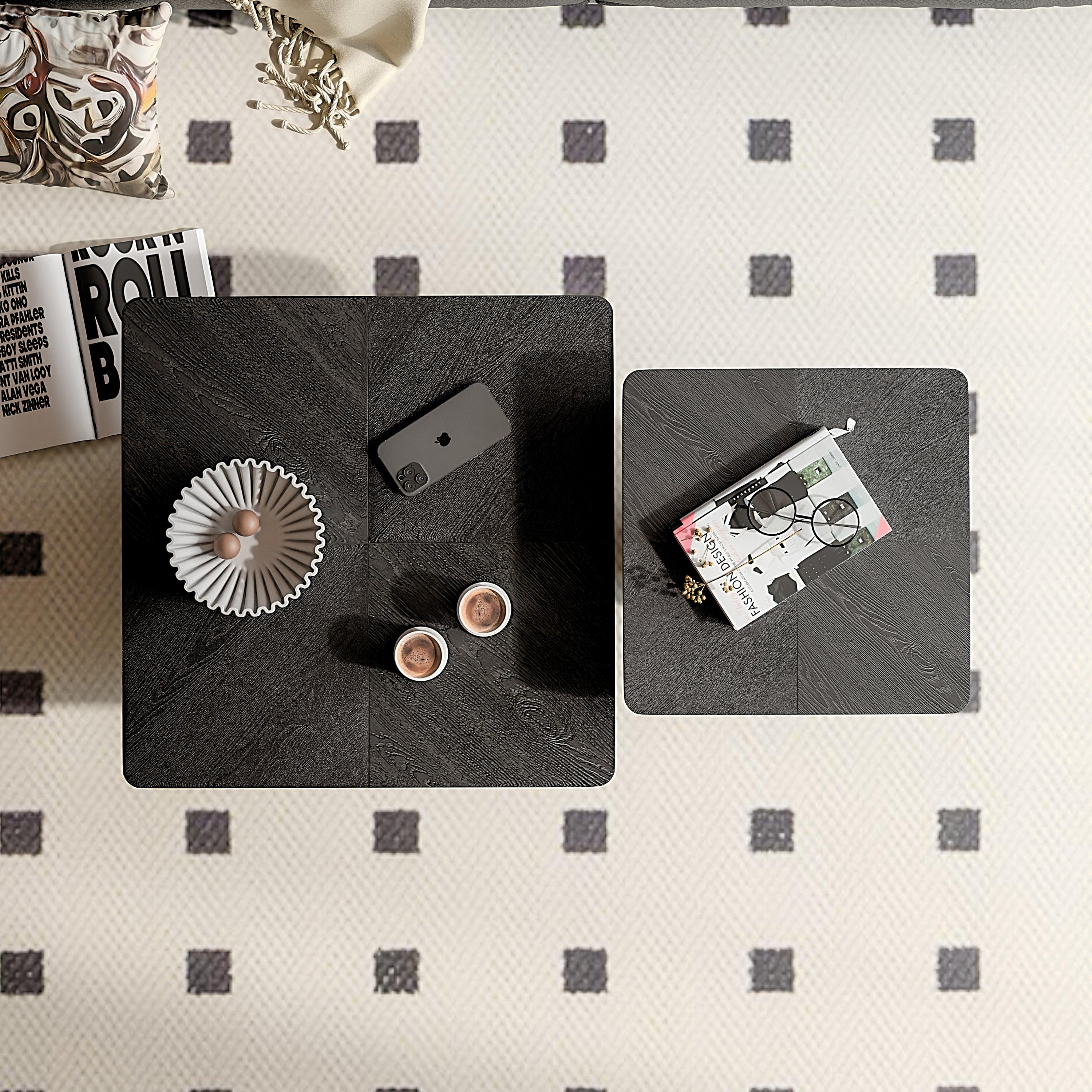 Modern Wood Nesting Coffee Table Set for Versatile Spaces.