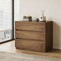 Vintage-style oversized wooden nightstand featuring three drawers with a textured, slatted front design.