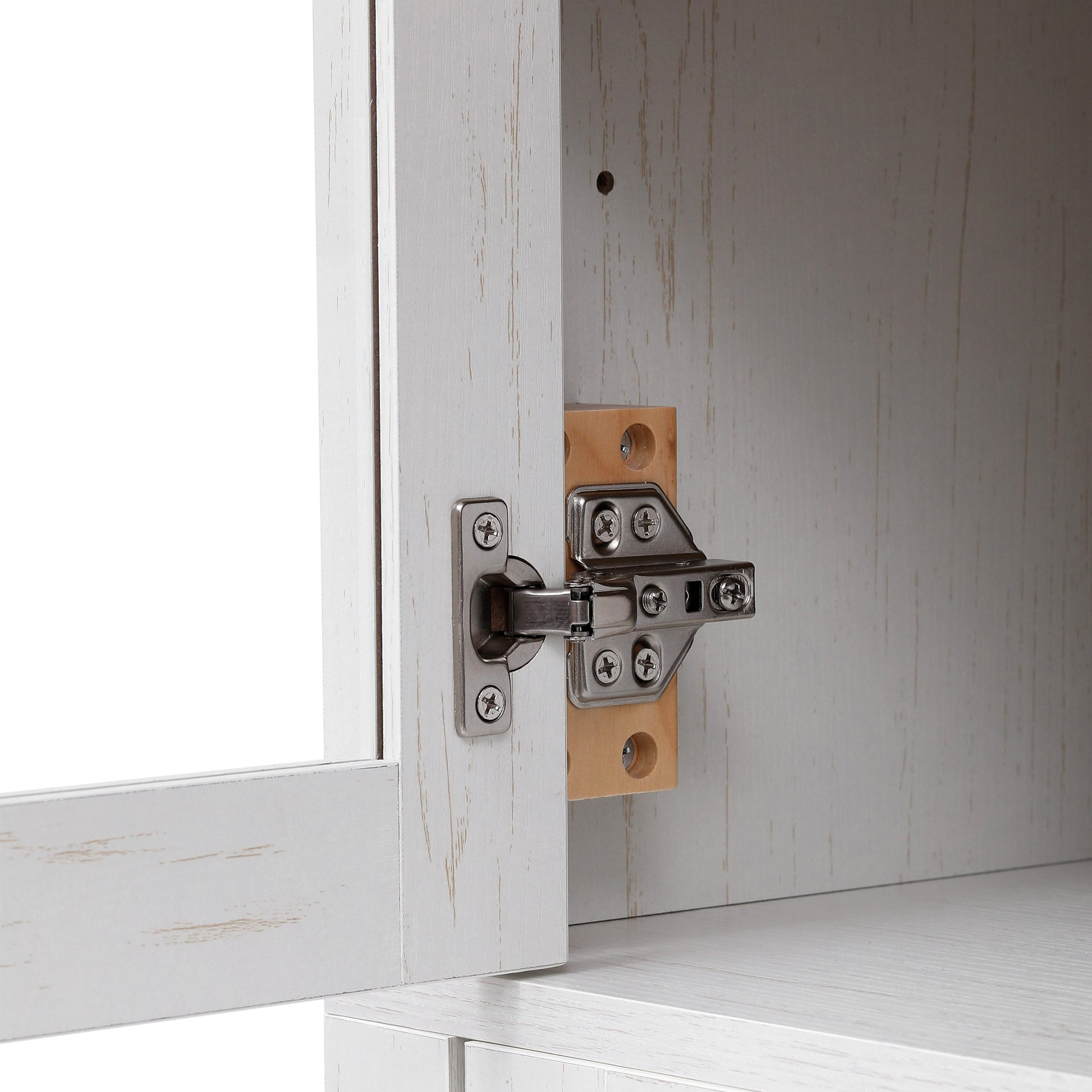 K&K 71' Tall Arched Kitchen Pantry Cabinet with 2 Large Drawers, Modern Farmhouse Kitchen Storage Cabinets with Adjustable Shelves, Glass Door, Wood Versatile Cupboard for Kitchens, Dining Room, White