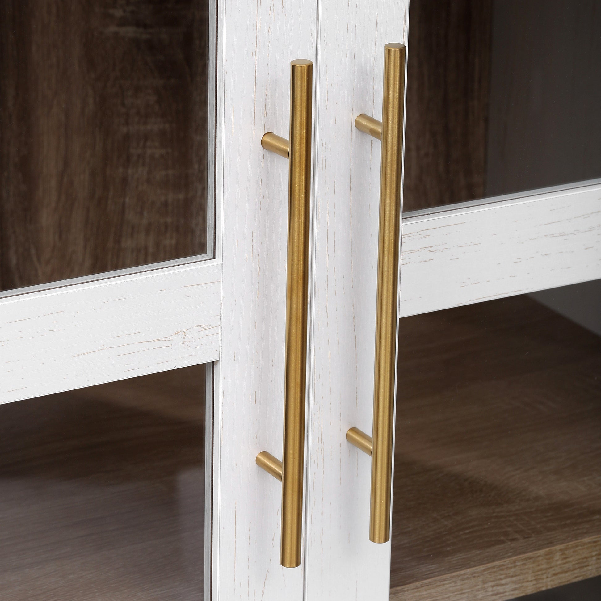 K&K 71' Tall Arched Kitchen Pantry Cabinet with 2 Large Drawers, Modern Farmhouse Kitchen Storage Cabinets with Adjustable Shelves, Glass Door, Wood Versatile Cupboard for Kitchens, Dining Room, White