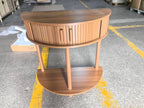 Half-Moon Console Table - Walnut for Entryway & Living Room.