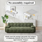 Chenille Button-Tufted Three-Seater Sofa for Comfort.