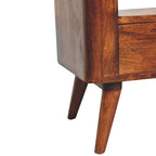 Bera Media Unit, 2-Drawers, 1 Open-Slot, Nordic Legs, Dark Brown