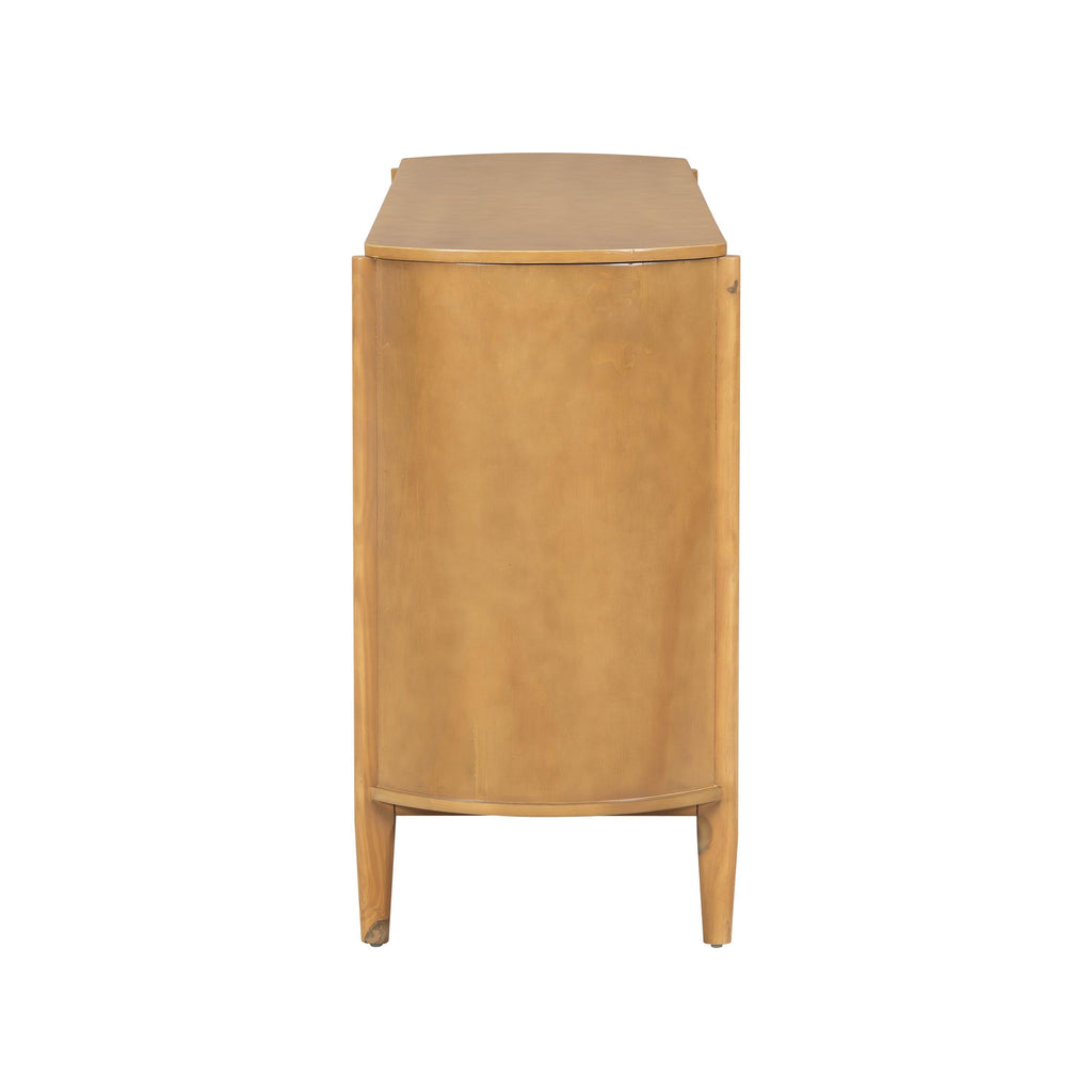 Natural Wood Storage Cabinet for Entryway - 4 Doors.