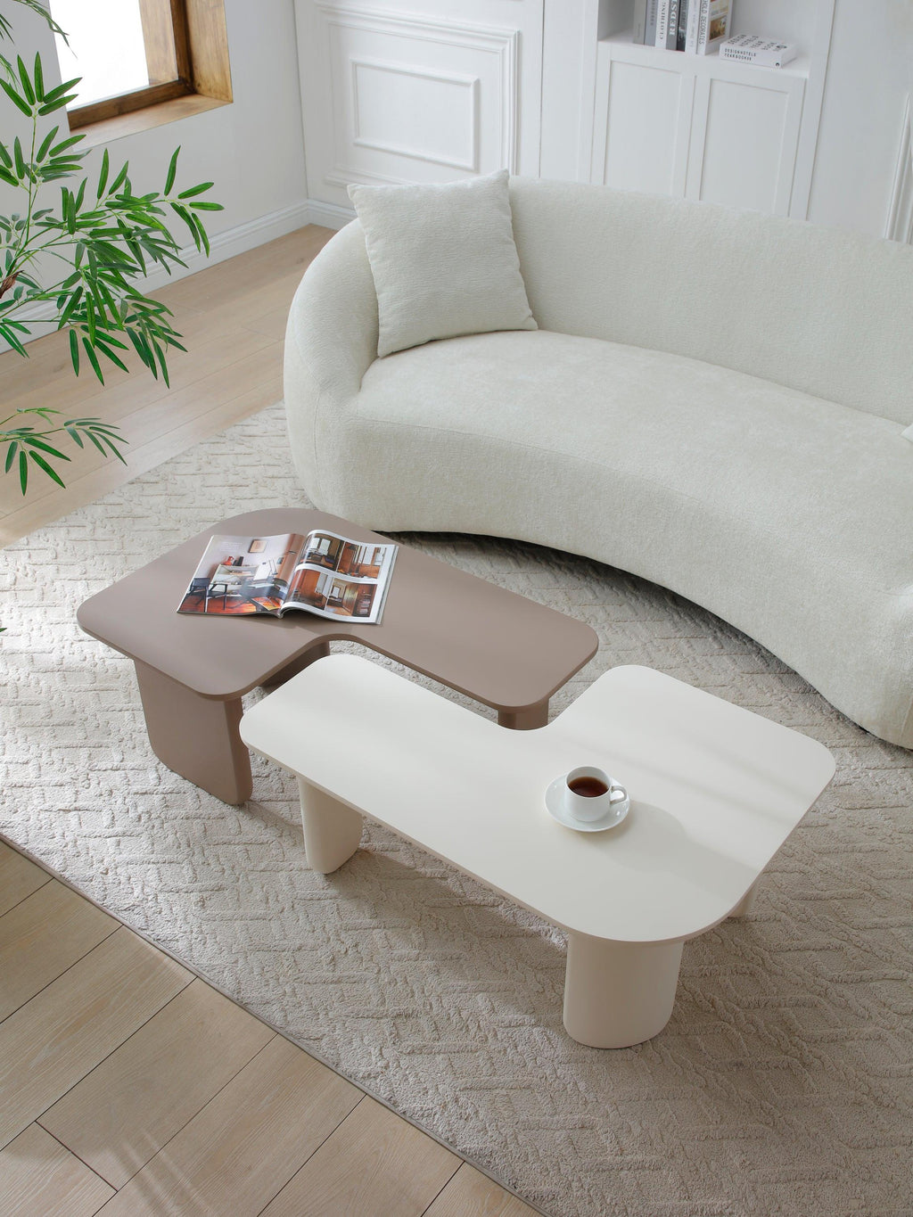 2 Pcs Modular Coffee Table Set - Versatile Design.