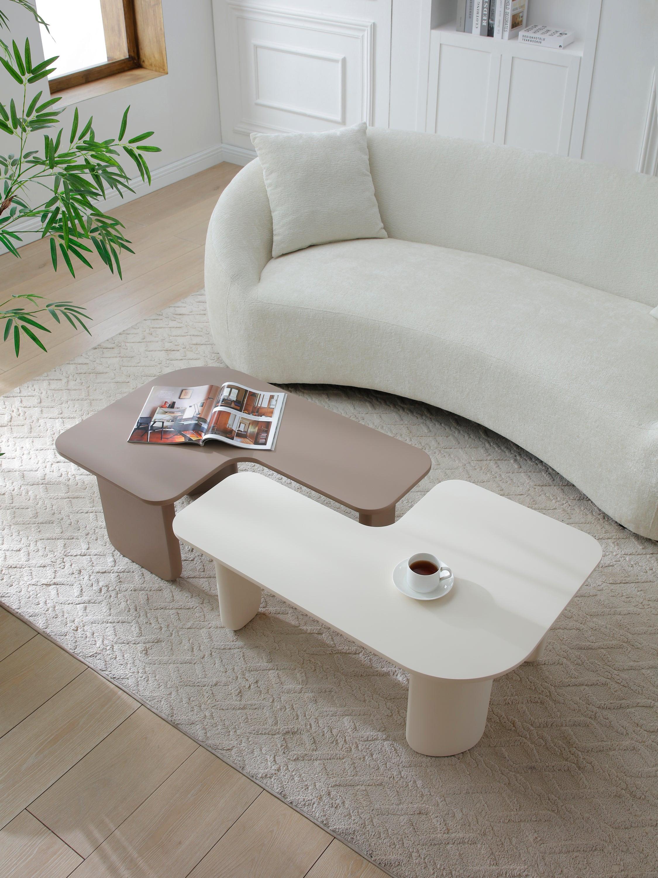 2 Pcs Modular Coffee Table Set - Versatile Design.