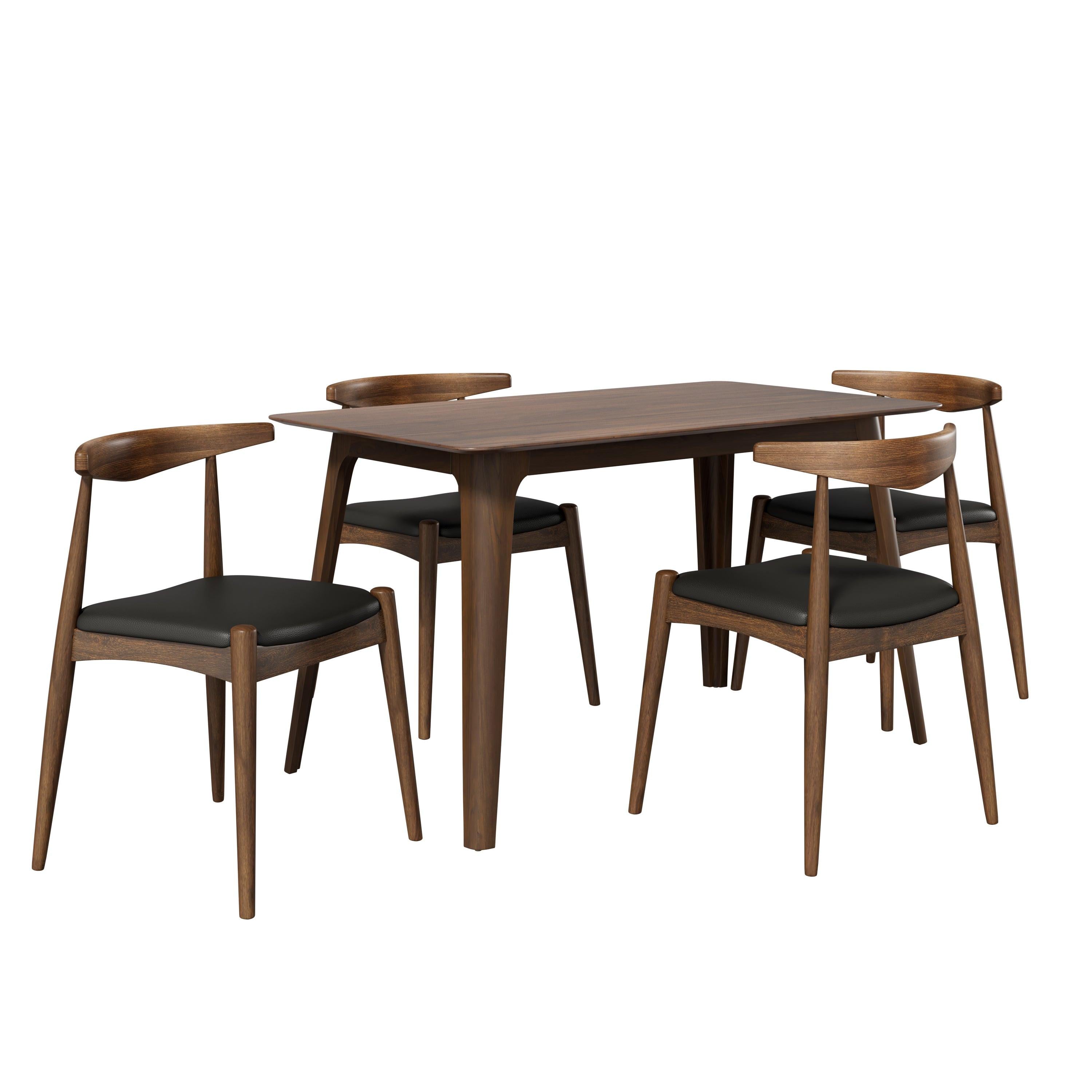 5-Piece Mid-Century Modern Dining Set for Kitchen.