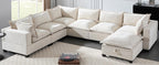 117.5'' Modular Sectional Sofa with Movable Storage Ottoman.