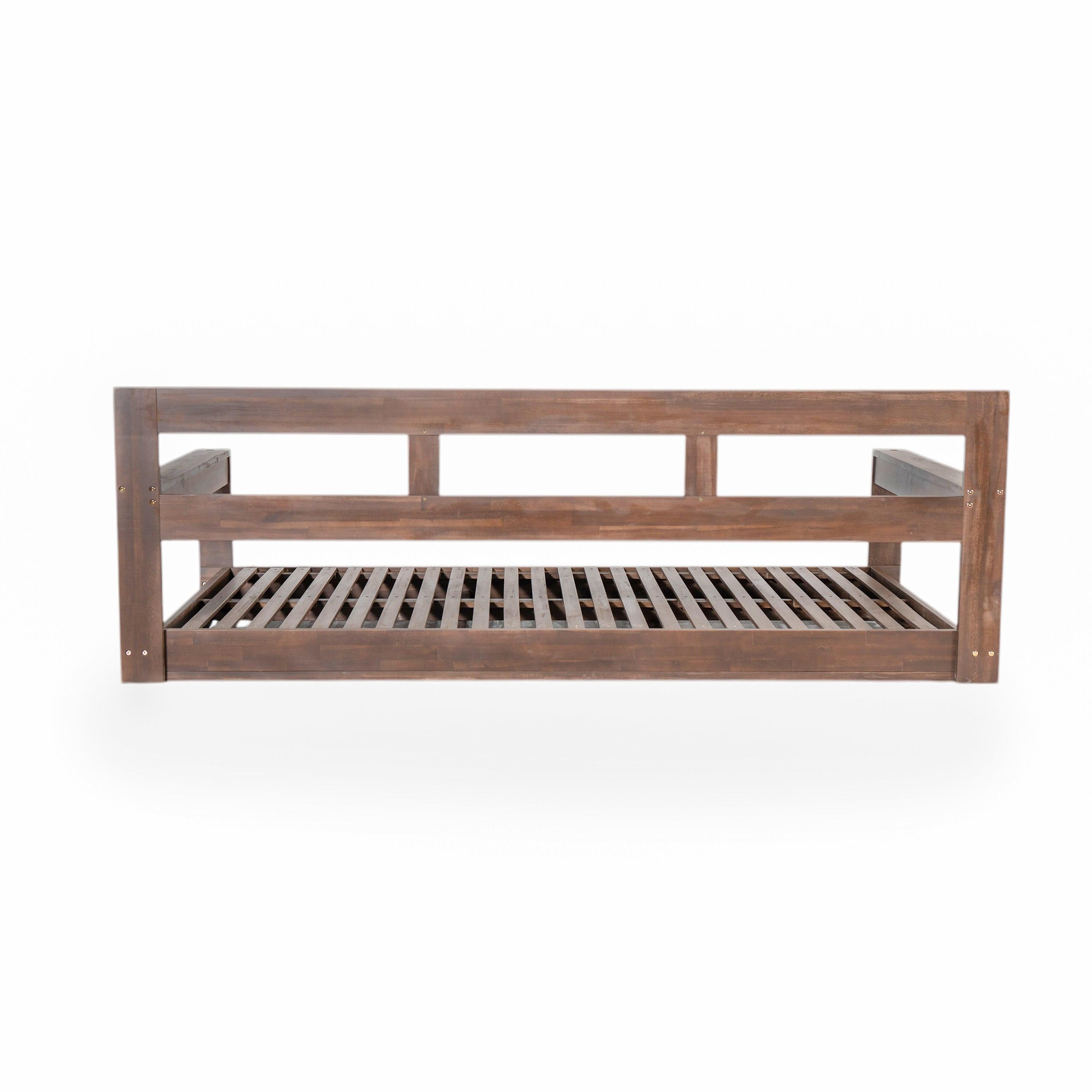 Acacia Wood Porch Swing Daybed Frame for Outdoor Relaxation.