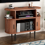 Mid Century Modern Record Player Stand with Charging Station.