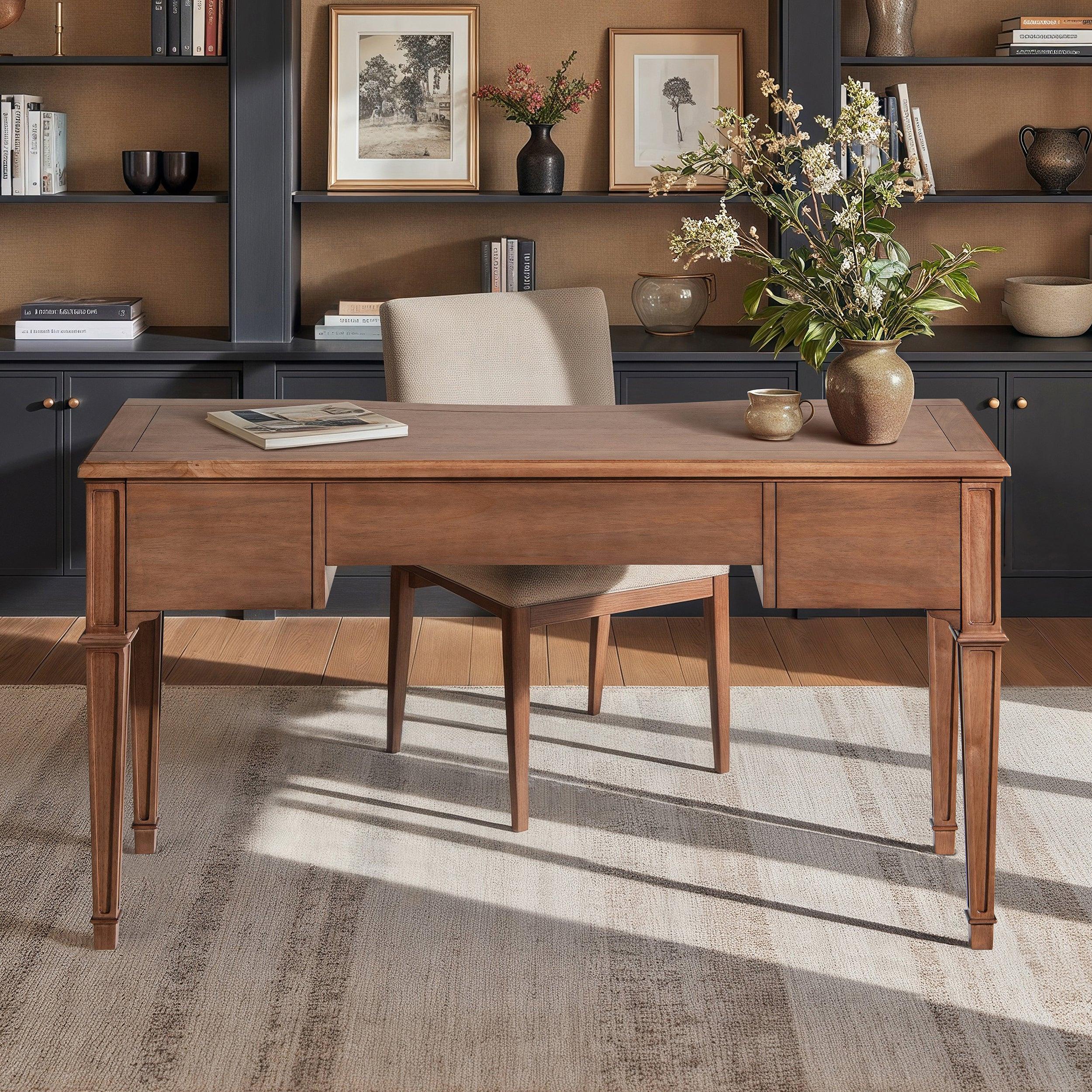 Dauphin 55' Executive Desk Rubber Wood with 3 Drawers.