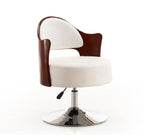 Bopper Vegan Leather Swivel Lounge Chair in White