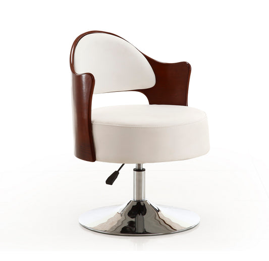 Bopper Vegan Leather Swivel Lounge Chair in White