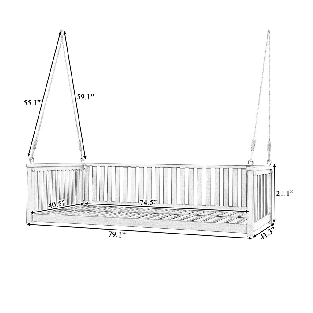 TOPMAX Twin Size Garden Swing Bed for Outdoor Relaxation.