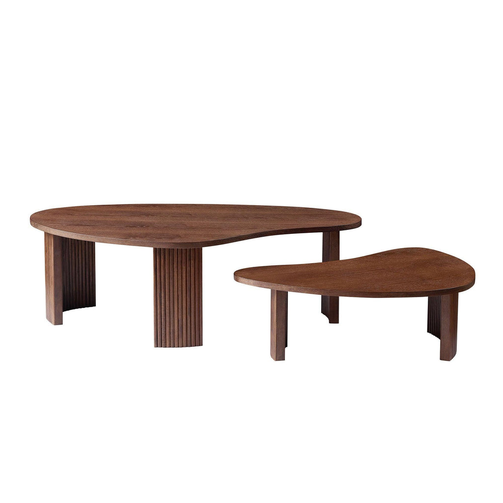 2-Piece Modern Irregular Coffee Table Set for Living Room.