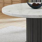 Venezia 54' Round Dining Table Seats 6 - Modern Gray Base.