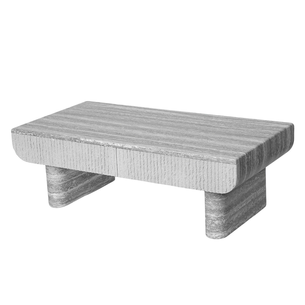 Mid Century Modern Coffee Table with Grey Wood Texture.