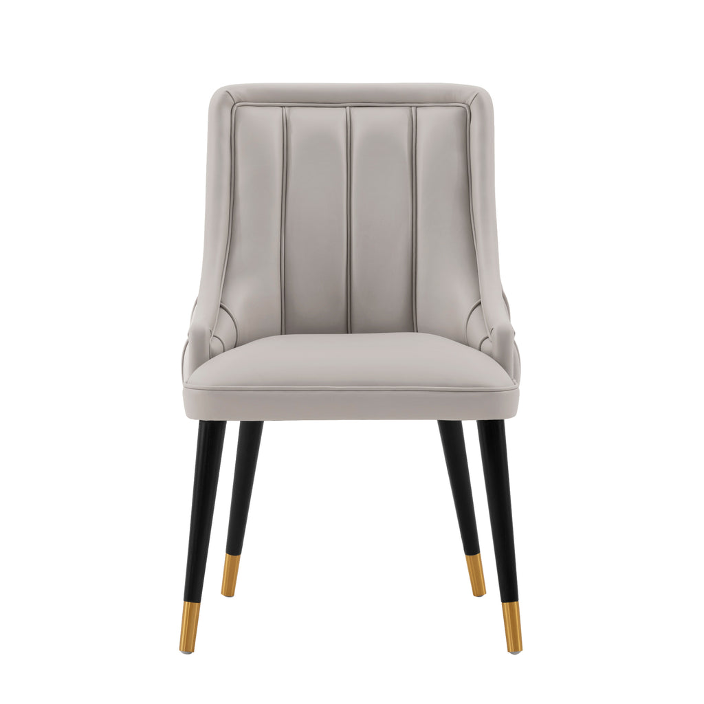 Eda Wood Upholstered Dining Chair in Light Gray