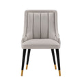 Eda Wood Upholstered Dining Chair in Light Gray