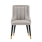 Eda Wood Upholstered Dining Chair in Light Gray