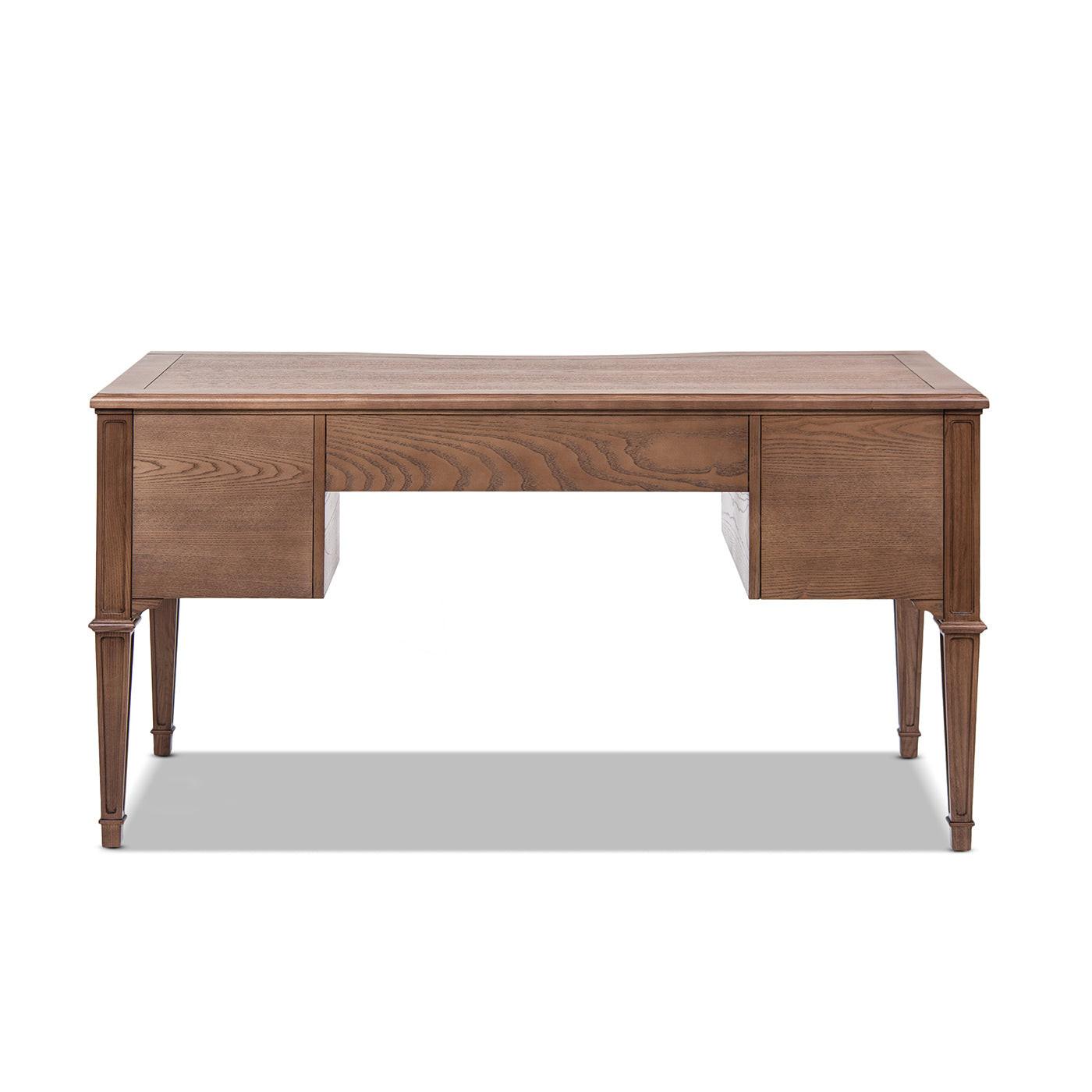 Dauphin Gold Accent Wood Executive Desk with 5 Drawers.