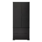 72' Modern Fluted Kitchen Pantry Cabinet with 2 Large Drawers & 8-Door Spice Rack, Freestanding Storage Organizer for Bathroom, Dining Room, Office, Entryway, Black