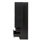 72' Modern Fluted Kitchen Pantry Cabinet with 2 Large Drawers & 8-Door Spice Rack, Freestanding Storage Organizer for Bathroom, Dining Room, Office, Entryway, Black