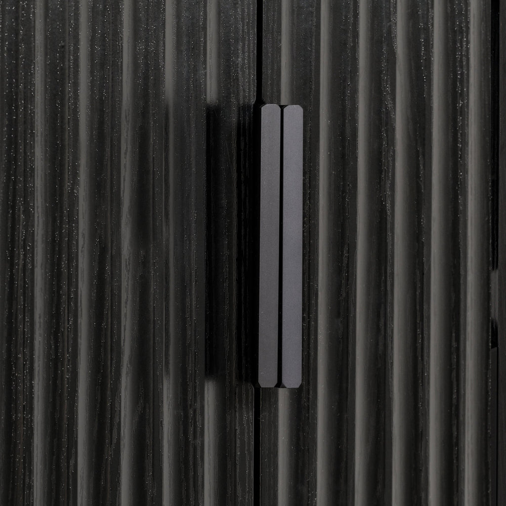 72' Modern Fluted Kitchen Pantry Cabinet with 2 Large Drawers & 8-Door Spice Rack, Freestanding Storage Organizer for Bathroom, Dining Room, Office, Entryway, Black