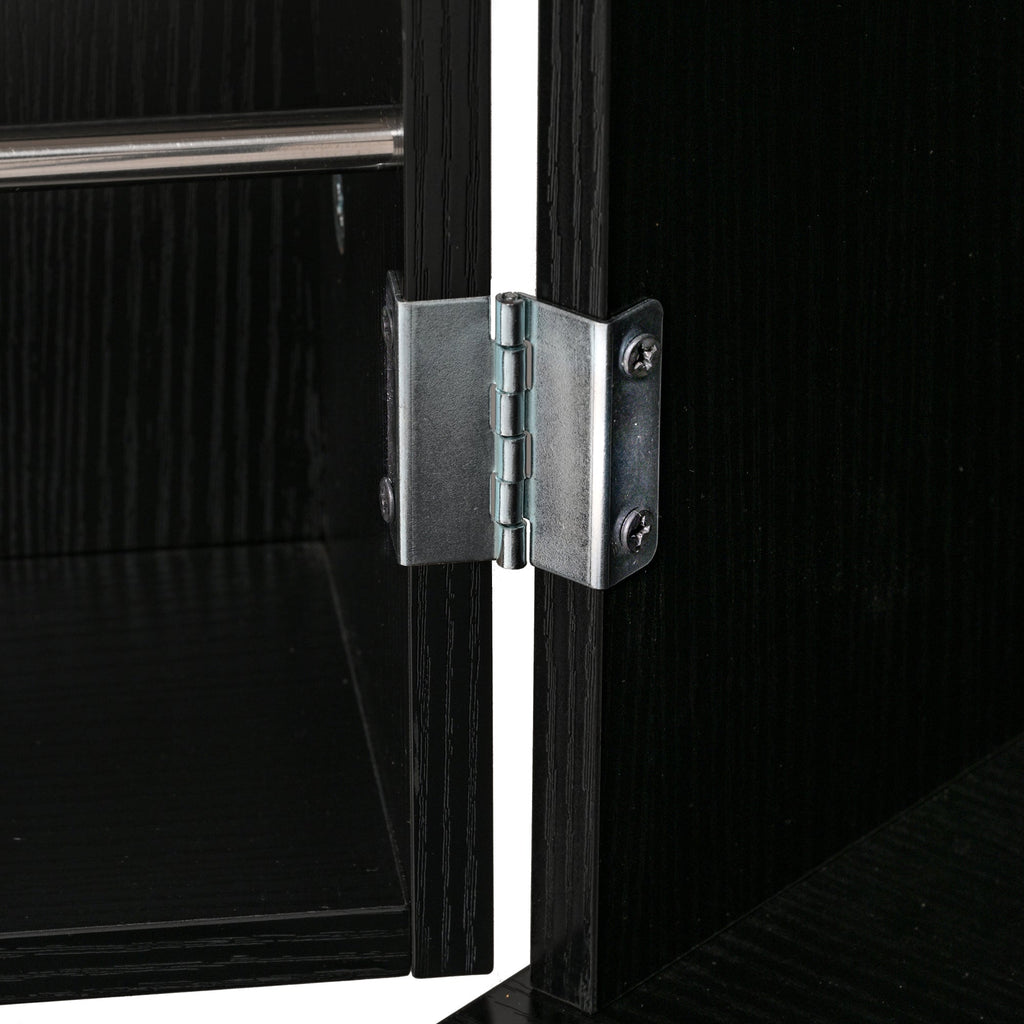 72' Modern Fluted Kitchen Pantry Cabinet with 2 Large Drawers & 8-Door Spice Rack, Freestanding Storage Organizer for Bathroom, Dining Room, Office, Entryway, Black