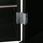 72' Modern Fluted Kitchen Pantry Cabinet with 2 Large Drawers & 8-Door Spice Rack, Freestanding Storage Organizer for Bathroom, Dining Room, Office, Entryway, Black