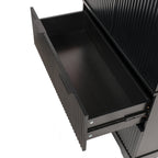 72' Modern Fluted Kitchen Pantry Cabinet with 2 Large Drawers & 8-Door Spice Rack, Freestanding Storage Organizer for Bathroom, Dining Room, Office, Entryway, Black