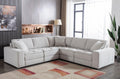 Breton Modular Sectional Sofa - Oyster Grey Fabric.