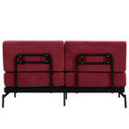 Modern Loveseat Sofa 59' Sofa Couch 2-Seater with USB Ports, Unique Cylindrical Armrests, Red Chenille