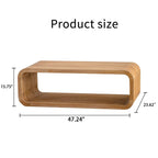 Light Wood Coffee Table with Open Storage for Living Rooms.