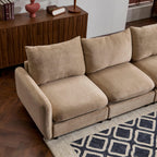 130 in. Oversize Modular Sectional Velvet Sofa with Ottoman.