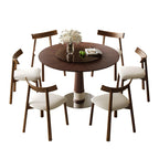 47 Inch Solid Wood Dining Table Set for 6.