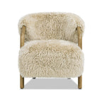 Becker 33' Sheepskin Accent Arm Chair in Taupe Beige.