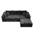 Modular Sectional Sofa Grey - Upholstered Couch for Living Room.
