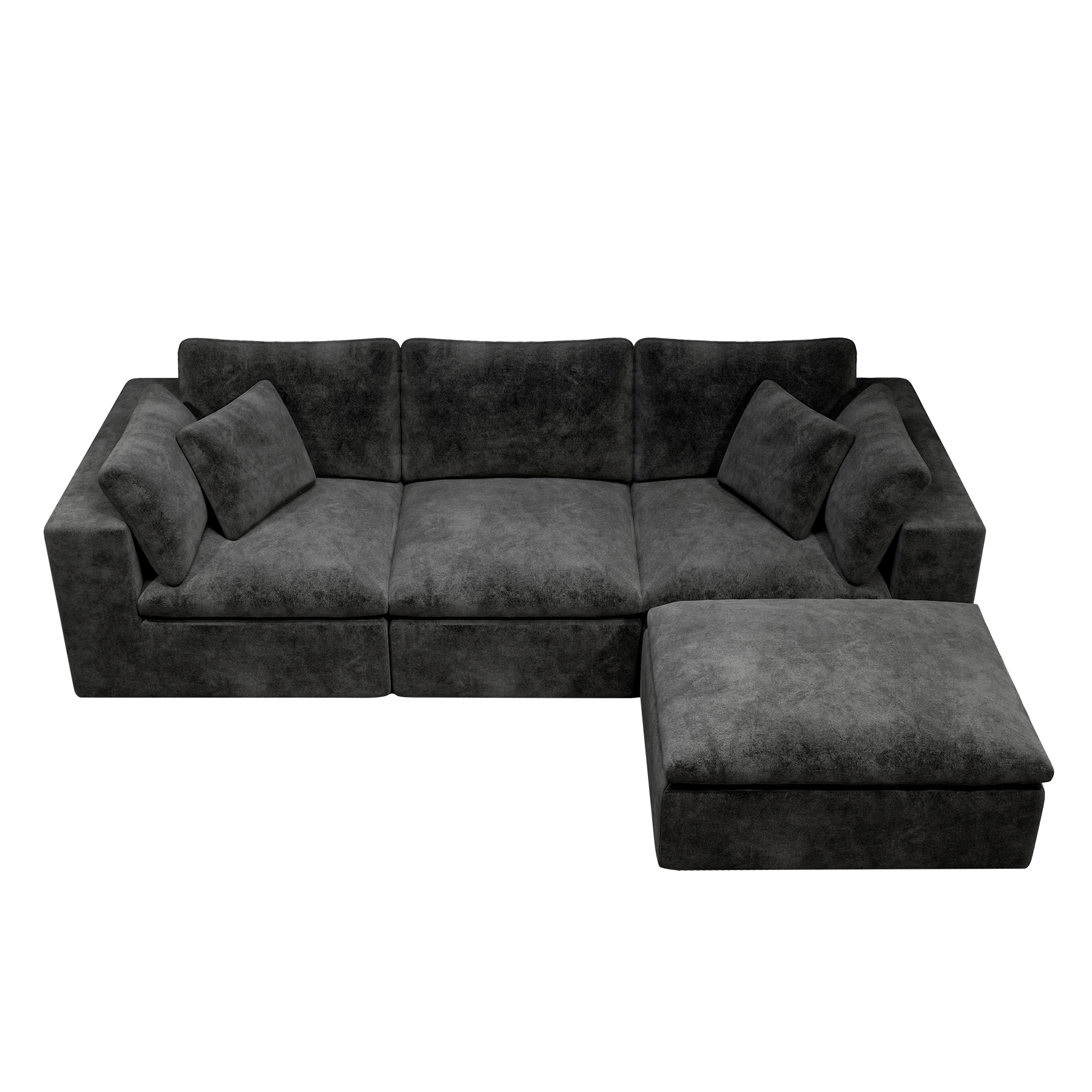 Modular Sectional Sofa Grey - Upholstered Couch for Living Room.