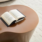 Brown Fiberglass Coffee Table - 50 Inch Unique Shape.