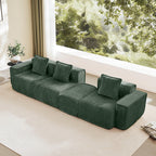 Modular Velvet Sectional Sofa with Ottoman - No Assembly.