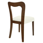 Walnut Beige Dining Chair Set of 2 without Arms.